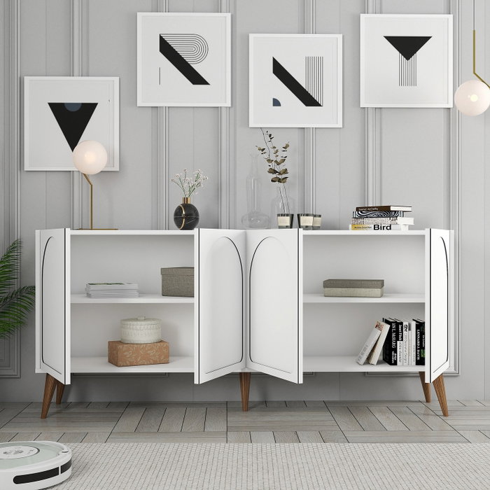 Hanah Home Lyon 81 Consola Blanco y Nogal Hanah Home Lyon 81 Consola Blanco y Nogal